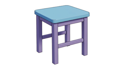 Isolated wooden stool chair