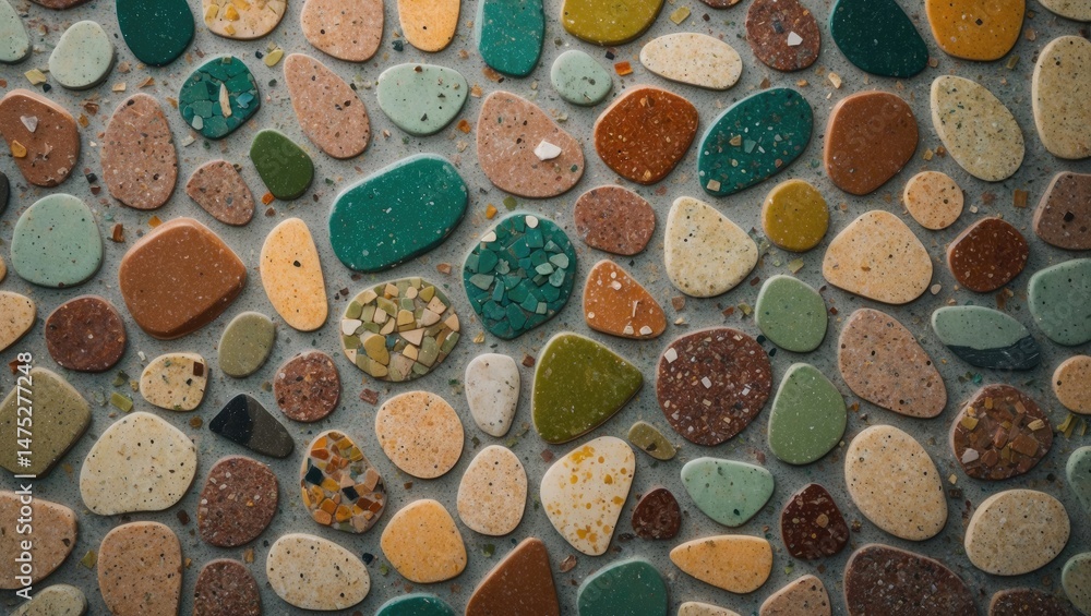 Poster decorative terrazzo wall featuring multicolored stone and grain patterns