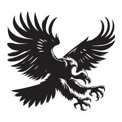 Vulture silhouette with defined posture and pride – Vulture illustration – Minimalist Vulture vector – Bird silhouette

