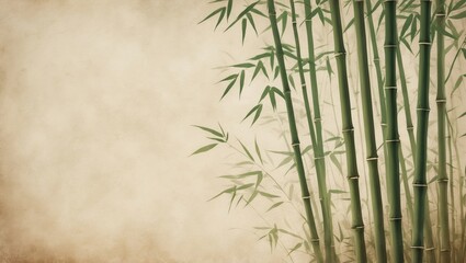 Oriental Bamboo Pattern Vintage Paper