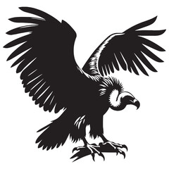 Sharp Beak Vulture silhouette with high detail – Vulture illustration – Minimalist Vulture vector – Bird silhouette

