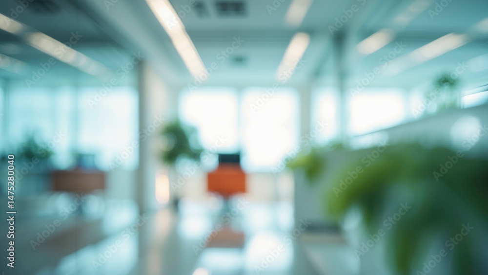 Poster office setting with a blurred glass and light effects creating a surreal atmosphere