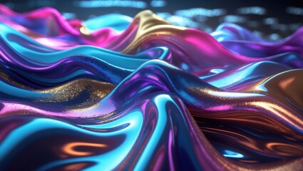 Obraz premium Vivid modern abstract background with colorful liquid waves and textures