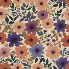 seamless floral background, Seamless pastel floral pattern