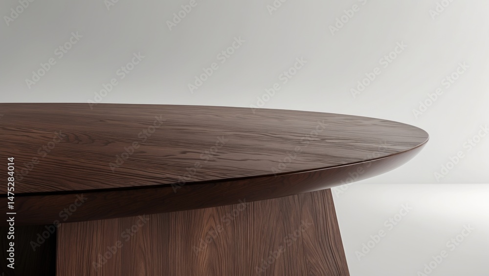 Poster design mockup with a white background and an empty wooden surface