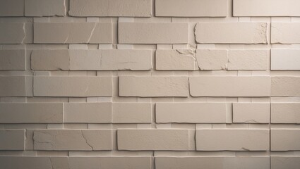 Fototapeta premium Detailed view of a light brick building wall with textured surface and abstract pattern