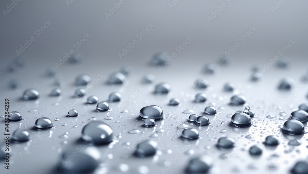 Poster Realistic raindrops creating a splash effect
