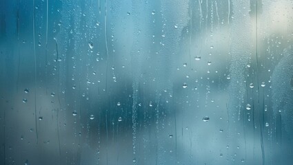 Abstract textured background with moisture and raindrops on glass surface