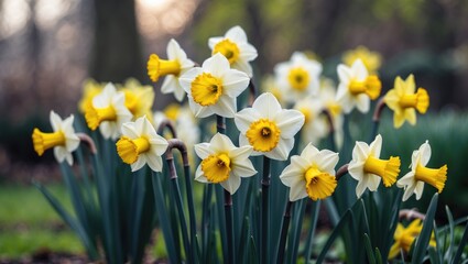 Fototapeta premium First flowers of the season: Daffodils