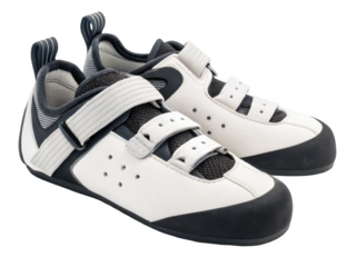 Travel climbing shoes PNG, climbing footwear PNG, rock climbing shoes PNG, travel gear PNG, transparent background image