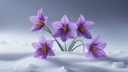 Isolated Chionodoxa bloom on a scenic background