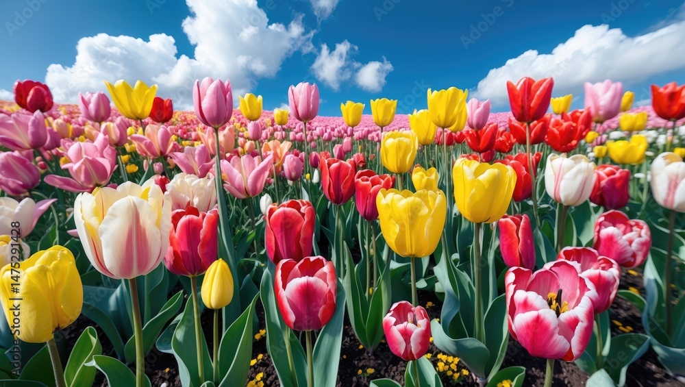 Poster scenic field with an array of types and colors