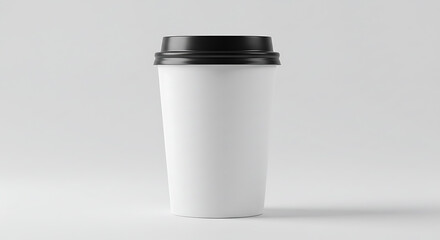 White paper coffee cup blank mockup, isolated on plain background perfect for branding, advertising, and design projects