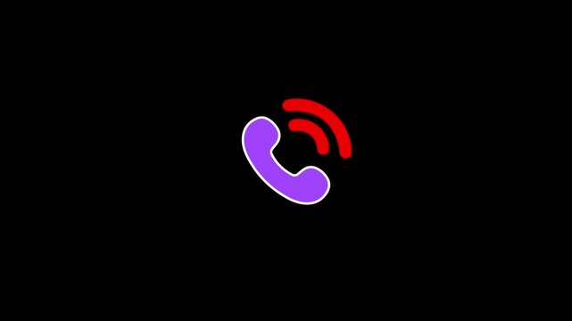 Call icon animation on background. Animated call icon with a mobile phone screen concept