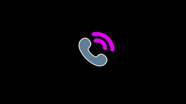Call icon animation on background. Animated call icon with a mobile phone screen concept