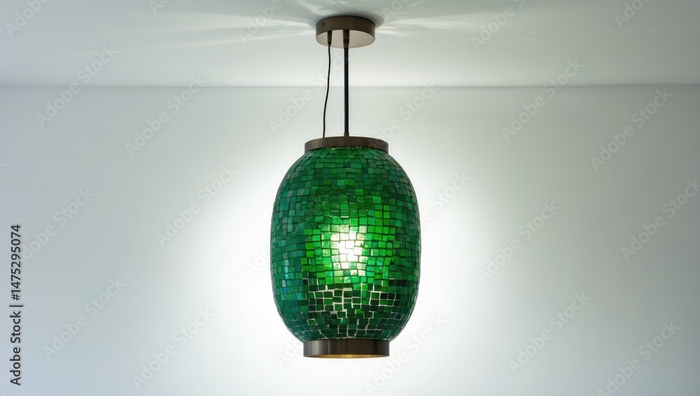 Poster background with ceiling lamp.