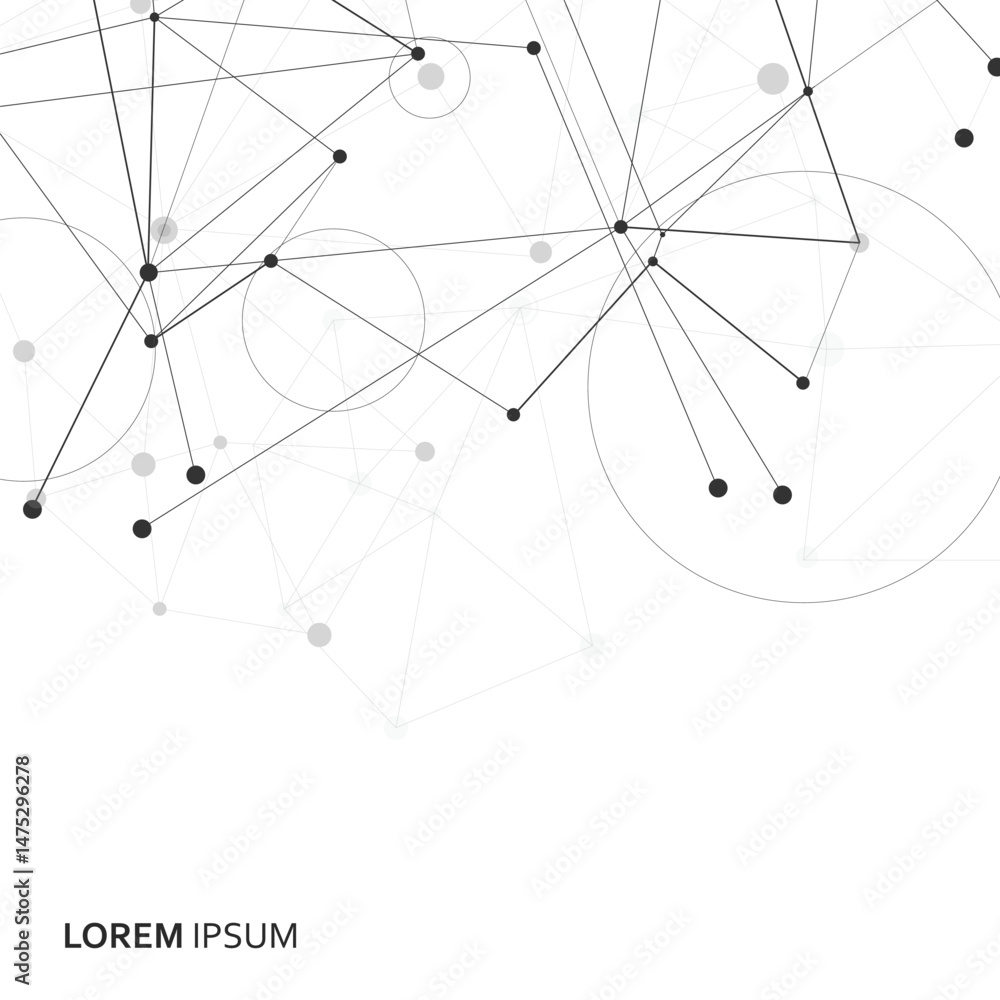 Poster Abstract background with connecting dots and lines. Vector illustration