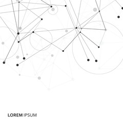 Abstract background with connecting dots and lines. Vector illustration