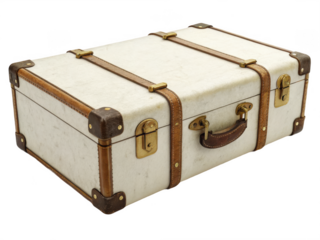 Vintage suitcase PNG, retro travel bag PNG, antique luggage PNG, old-style case PNG, transparent background image