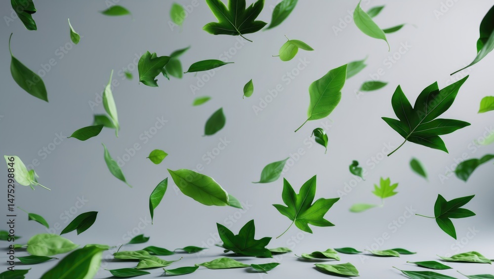 Poster design featuring leaf circulation in a spring setting