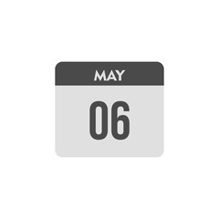 calender icon, 06 may icon with white background