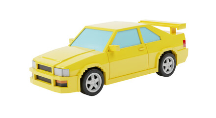 Isolated Yellow Toy Car