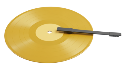 Isolated Golden Vinyl Record