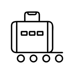 Travel Icon of Rolling Suitcase Design in Minimalist Style  