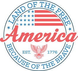 Land of the free because of the brave SVG