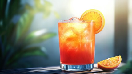 Fototapeta premium Refreshing Aperol Spritz Cocktail with Orange Garnish