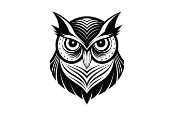 Owl head logo, silhouette Vector bundle  illustration