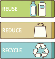 Naklejka premium Reuse Reduce Recycle Hierarchy Graphic with Clean Flat Icons Educational Illustration for Eco Awareness Waste Management and Sustainability Concept