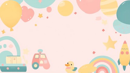 Pastel Children's Toys Illustration