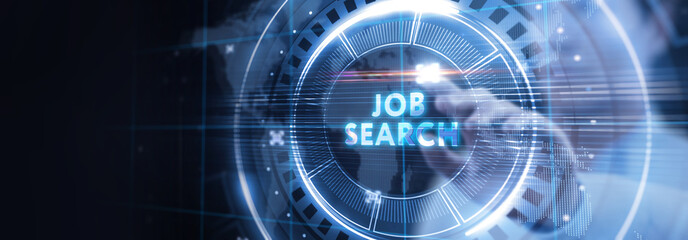 Business, Technology, Internet and network concept. Job Search human resources recruitment career.