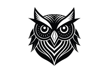 Owl head logo, silhouette Vector bundle  illustration