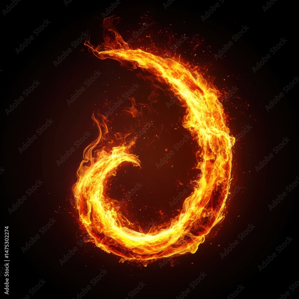 Poster fiery swirl of energy in dynamic motion against dark backdrop abstract concept image studio shot