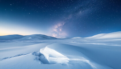 Arctic winter night with Milky Way.
