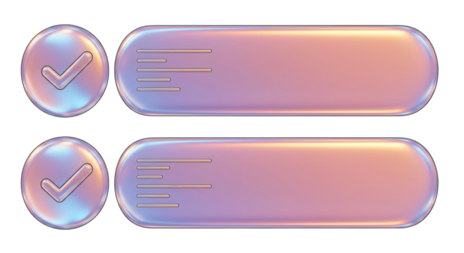 Isolated Gradient Buttons with Checkmarks - Powered by Adobe