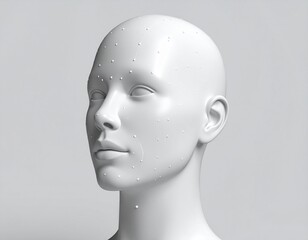 3D Model Head Facial Mapping Points Beauty Treatment Technology