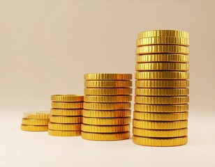 Golden Coin Stacks Wealth, Growth, Finance, Investment, Prosperity