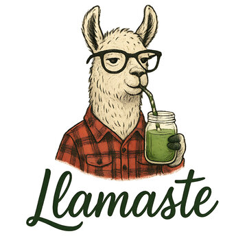 Llamaste Llama T Shirt Design Cool Alpaca Drinking Juice