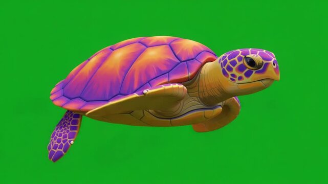 鮮やか虹色ウミガメ優雅に泳ぐ水中世界