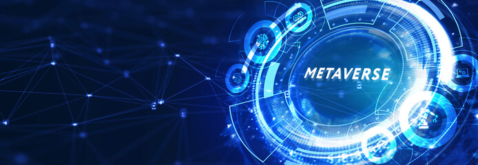 Metaverse virtual world, metaverse digital world intelligent futuristic interface technology. 3d illustration