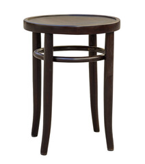 Simple round chair with wooden legs, ideal for minimalist spaces and versatile use in various settings including homes and cafes