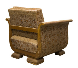 Vintage isolated armchair with unique texture and design suitable for nostalgic interior decor inspiration