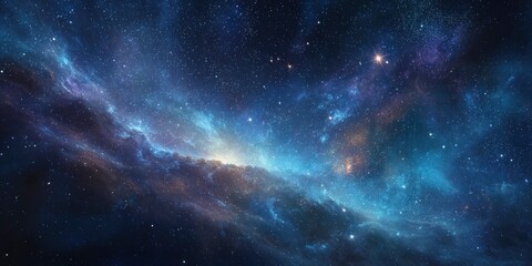 Fototapeta premium Cosmic Nebula: A Serene Celestial Landscape