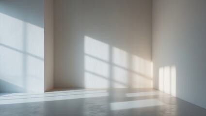 Fototapeta premium Shadowed product display on a white wall background