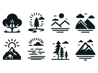 Fototapeta premium Nature Vector Icon Pack