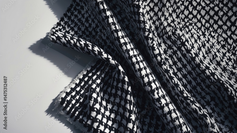 Poster monochromatic grid textile pattern