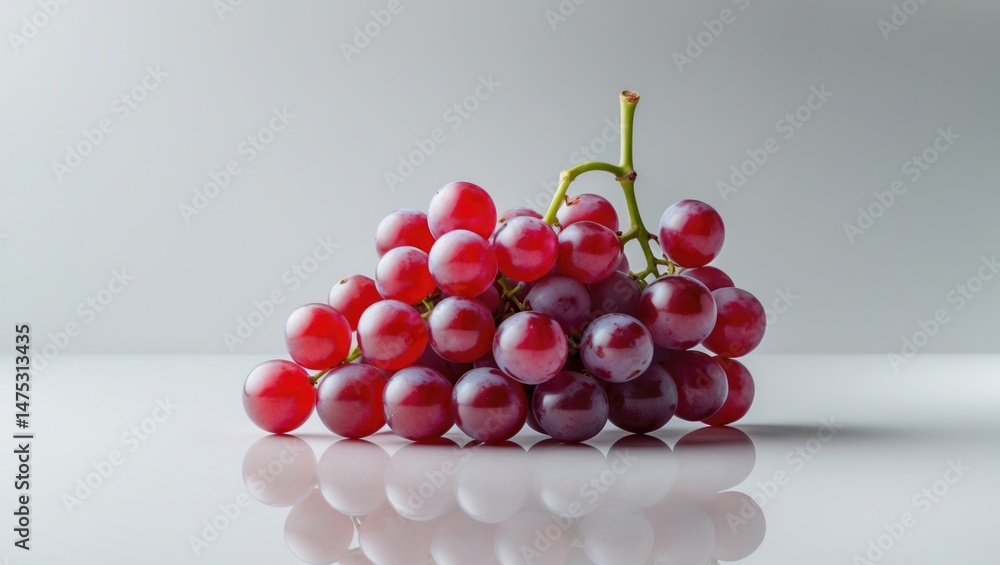 Poster single-color background with red grapes isolated